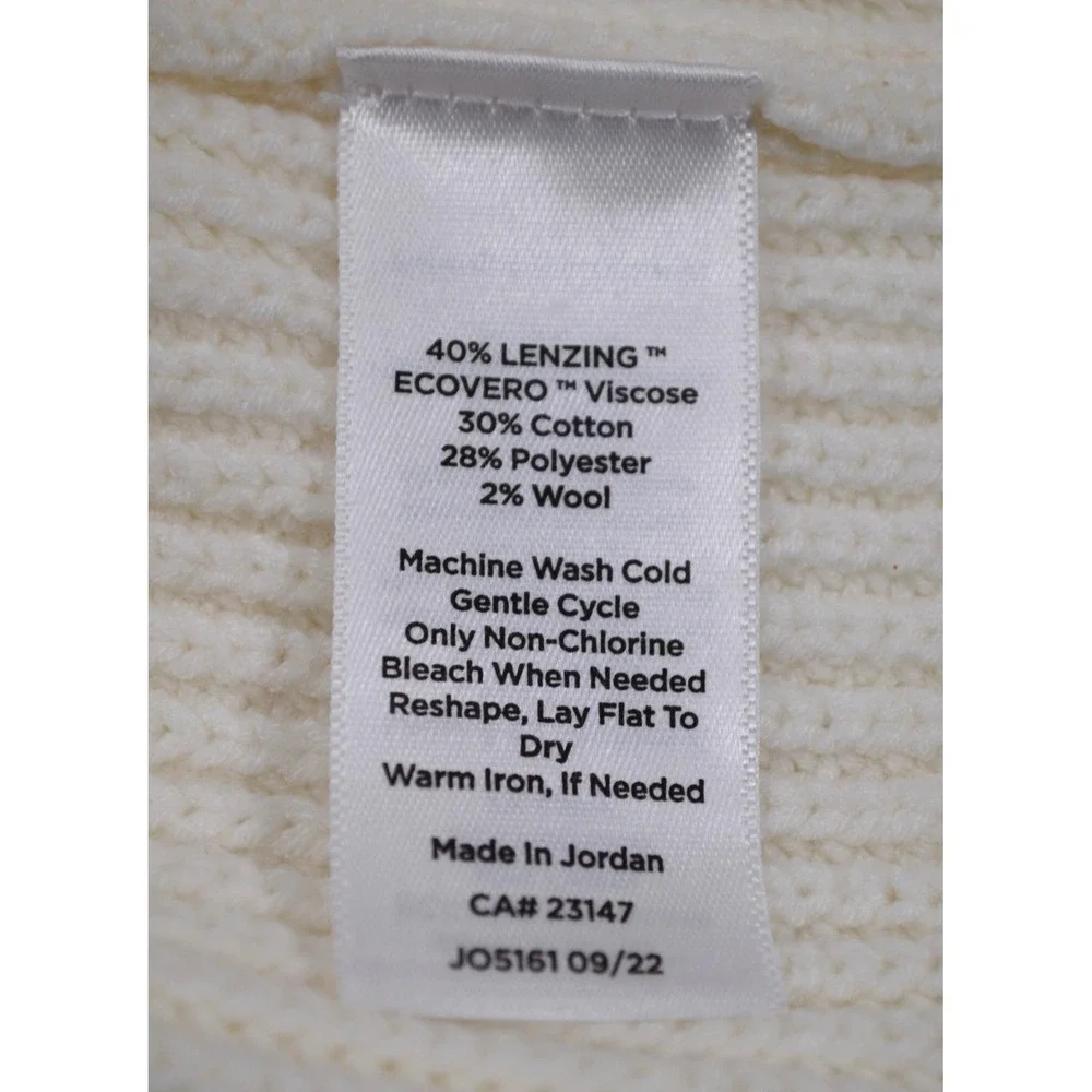 TALBOTS Sweater Vest Womens XS White Cable Knit V Neck Green Trim Preppy - Picture 13 of 13